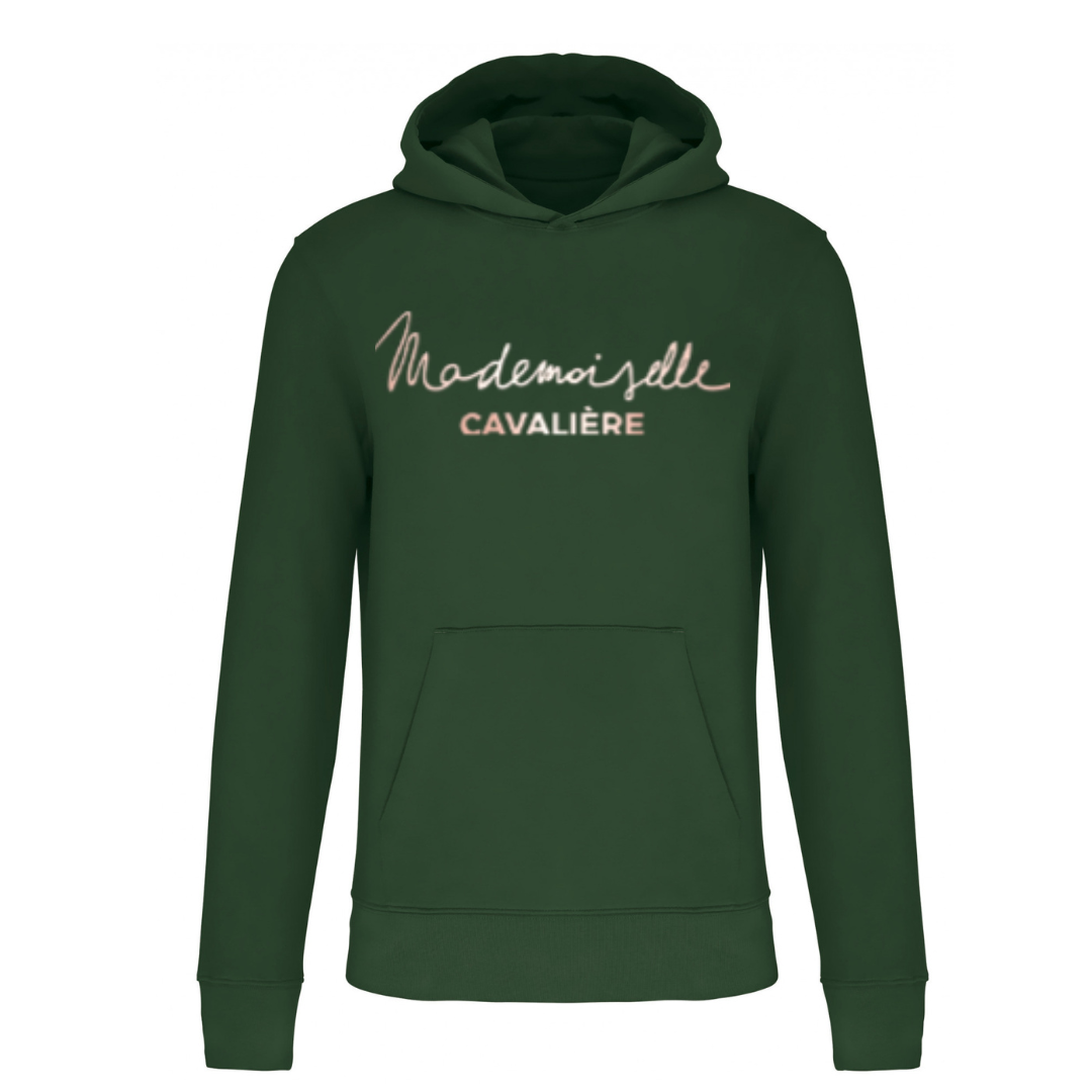 SWEAT CAPUCHE FILLE GREEN FOREST LOGO AU CHOIX Mademoiselle Cavaliere Pro